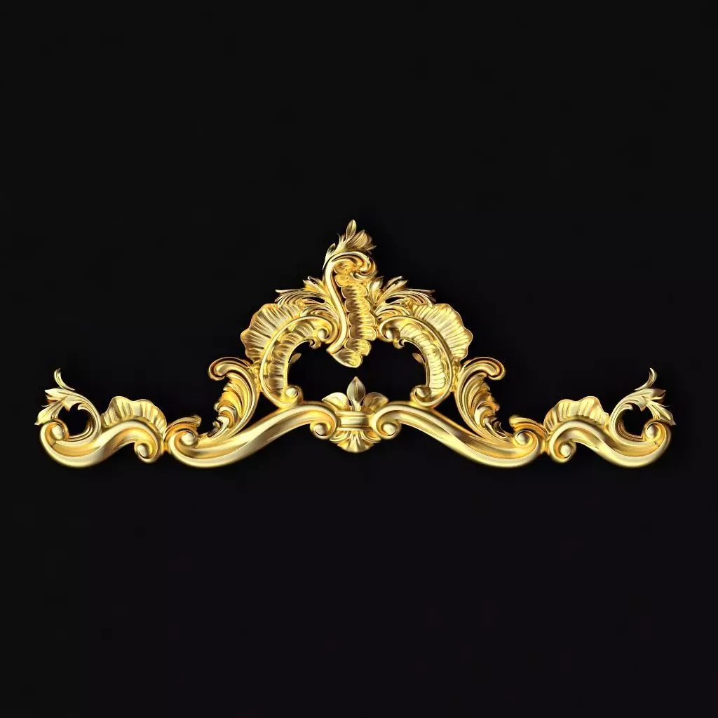 Central decor ornament for furniture 3D model_0