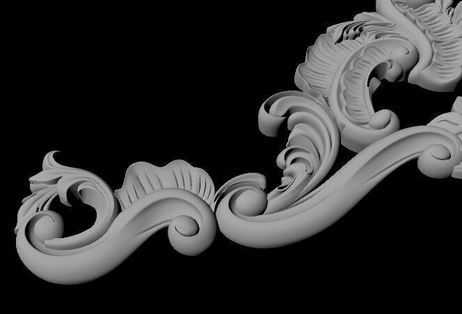 Central decor ornament for furniture 3D model_3