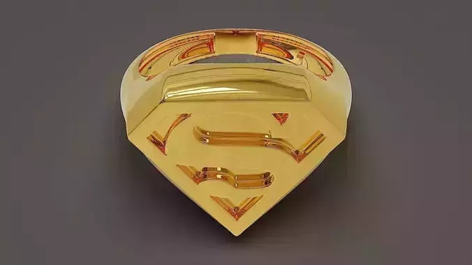 Superman signet gold ring for men