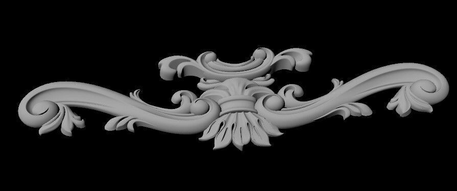 Central decor ornament for furniture 3D model_2