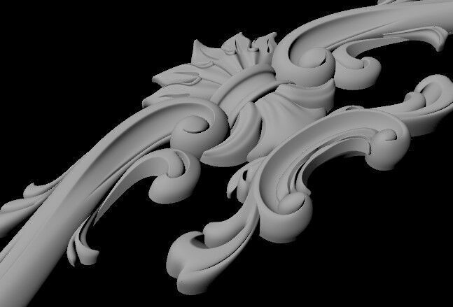 Central decor ornament for furniture 3D model_4