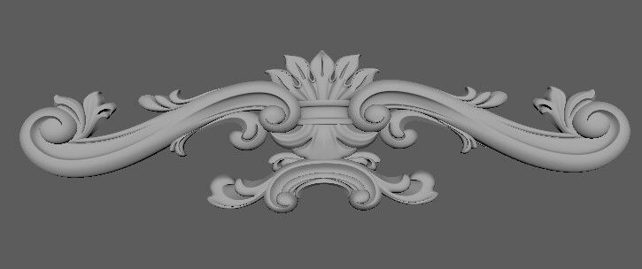 Central decor ornament for furniture 3D model_3
