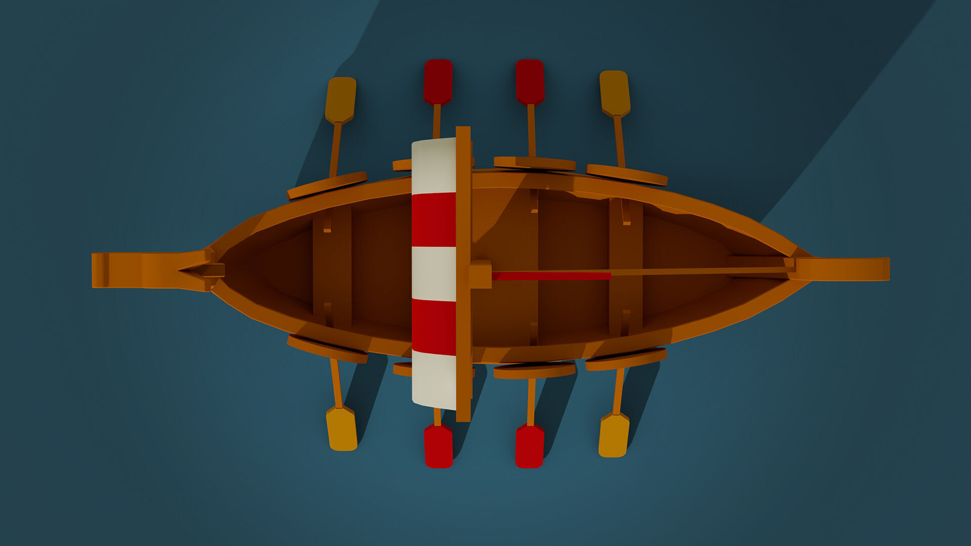 Low Poly Viking Longship Game Ready Stylized 3D Model Low-poly 3D model_4