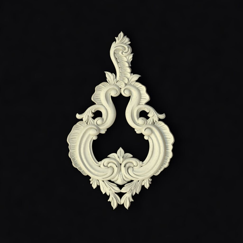Central decor ornament for furniture 3D model_1