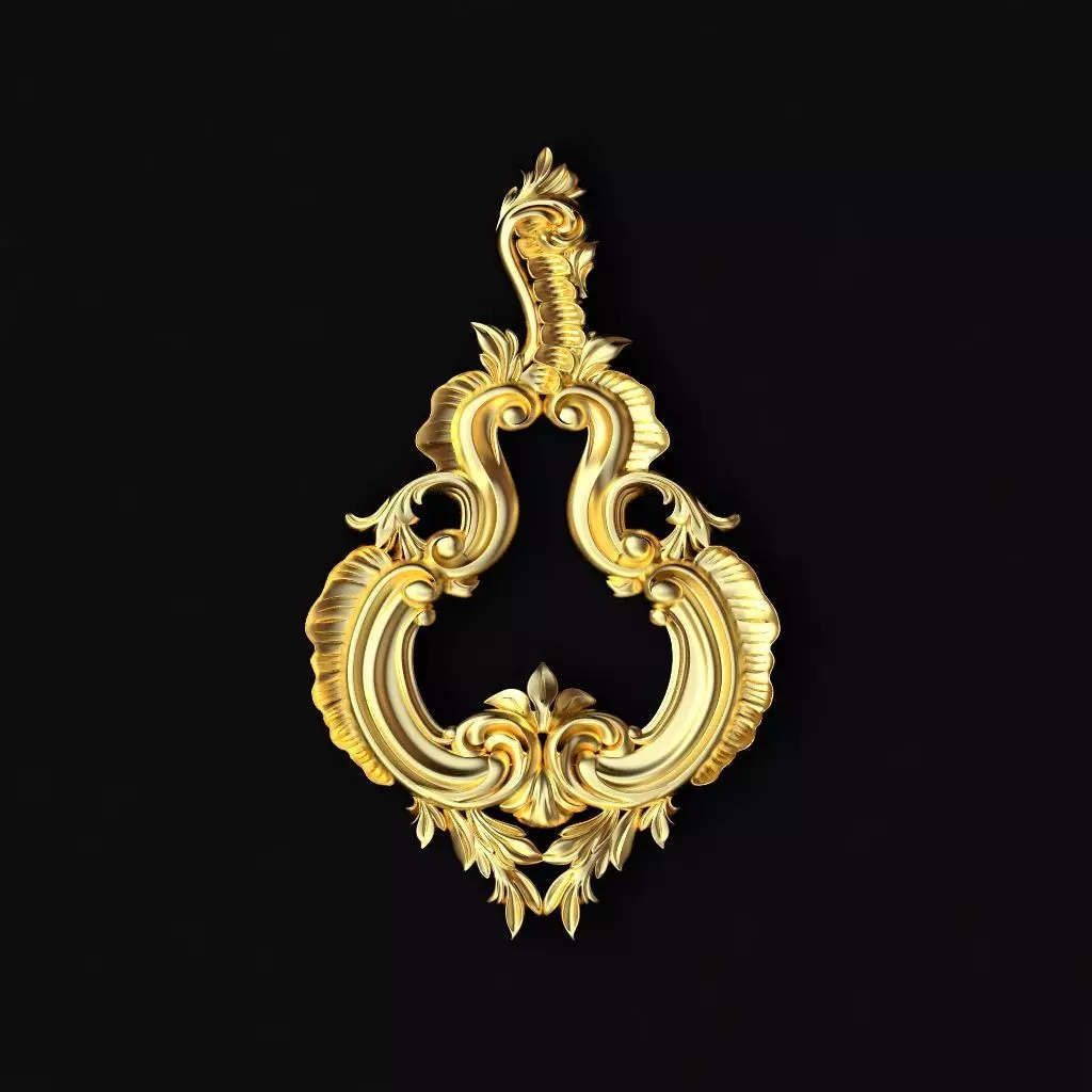 Central decor ornament for furniture 3D model_0