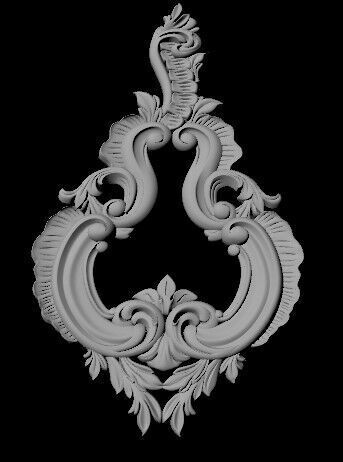 Central decor ornament for furniture 3D model_3