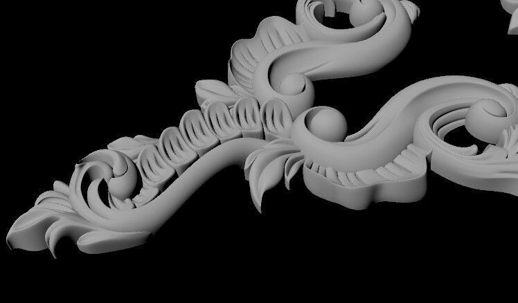 Central decor ornament for furniture 3D model_4