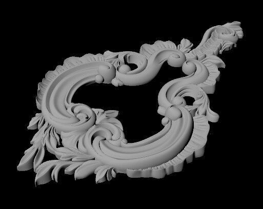 Central decor ornament for furniture 3D model_2
