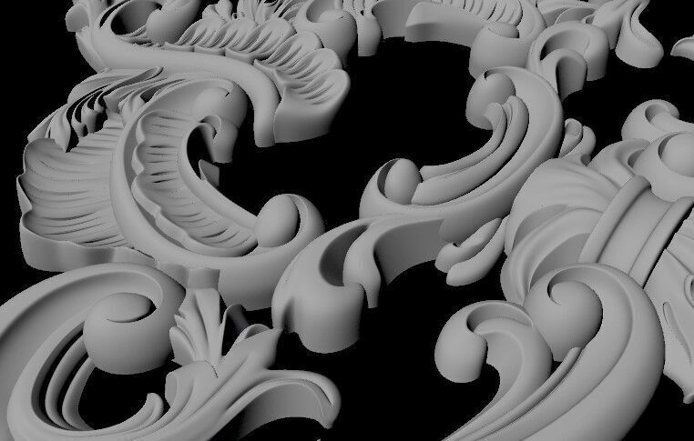 Central decor ornament for furniture 3D model_4