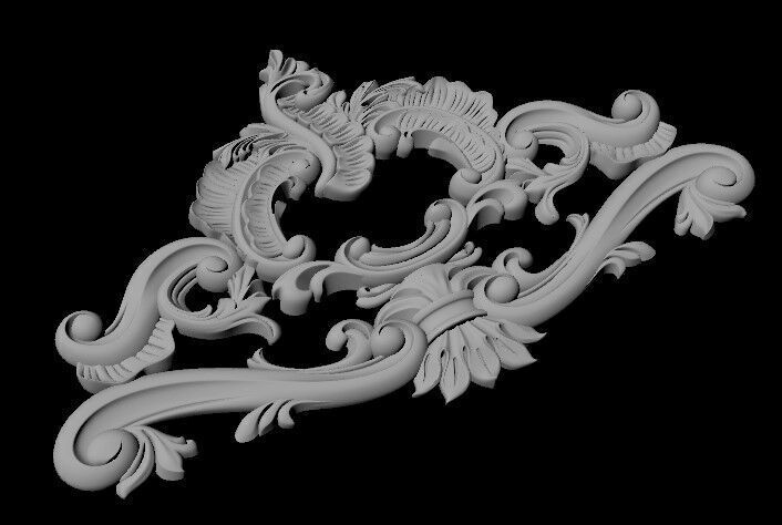 Central decor ornament for furniture 3D model_3