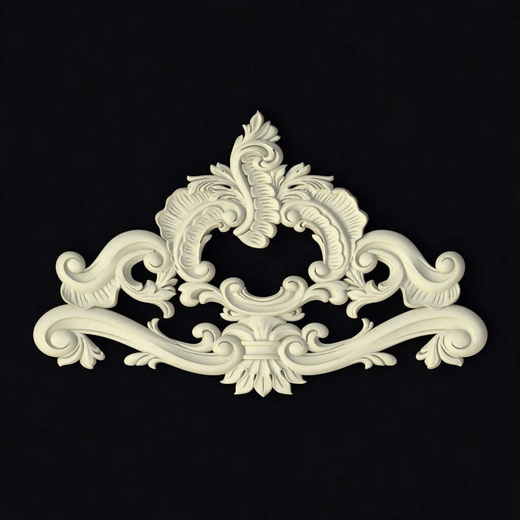 Central decor ornament for furniture 3D model_1