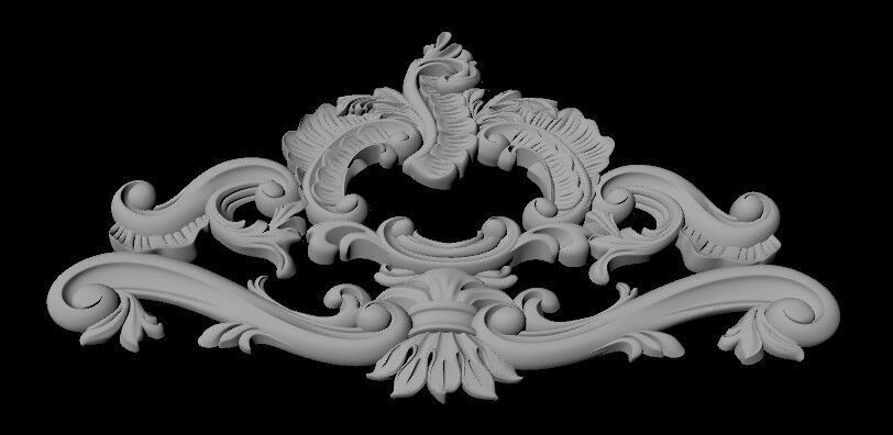 Central decor ornament for furniture 3D model_2