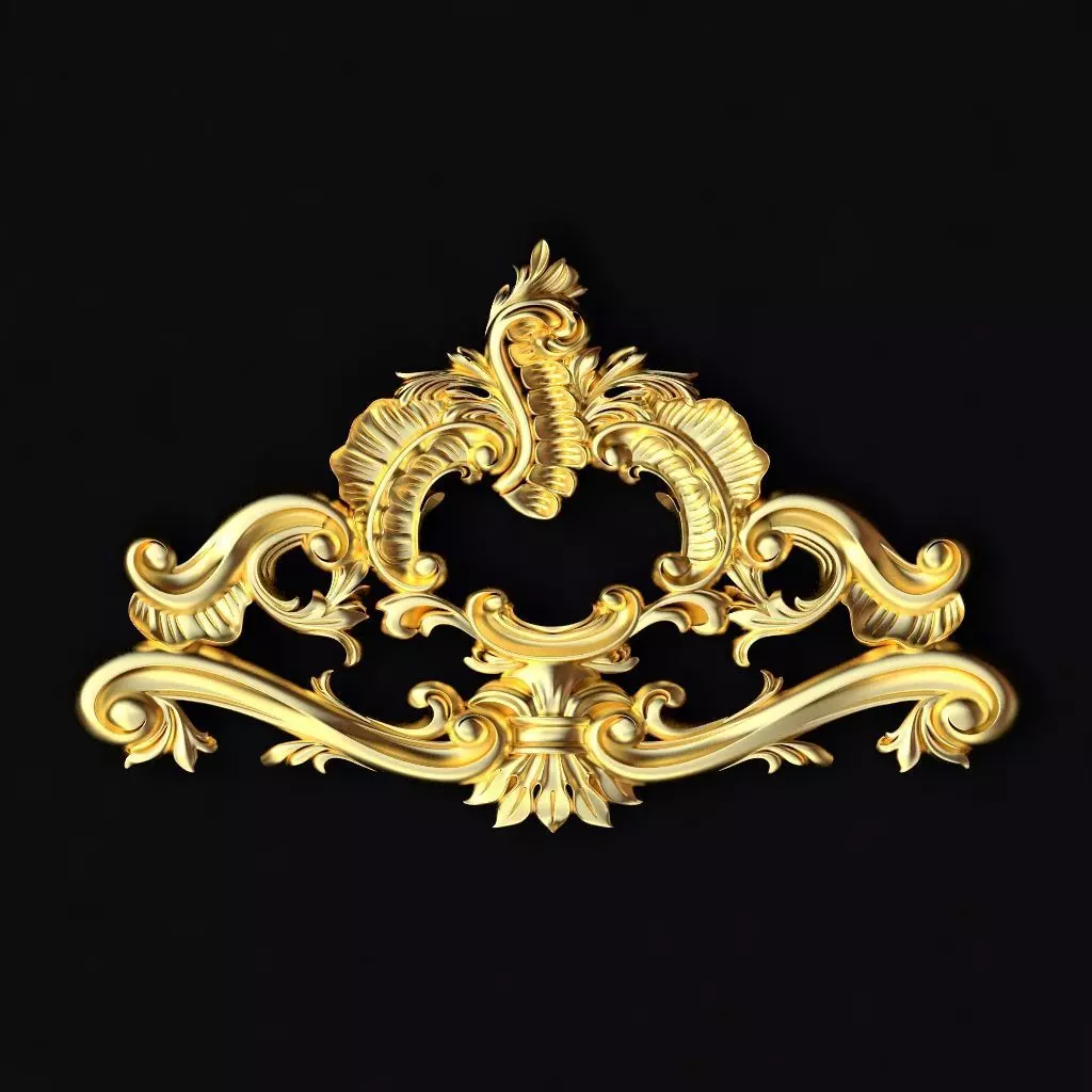 Central decor ornament for furniture 3D model_0