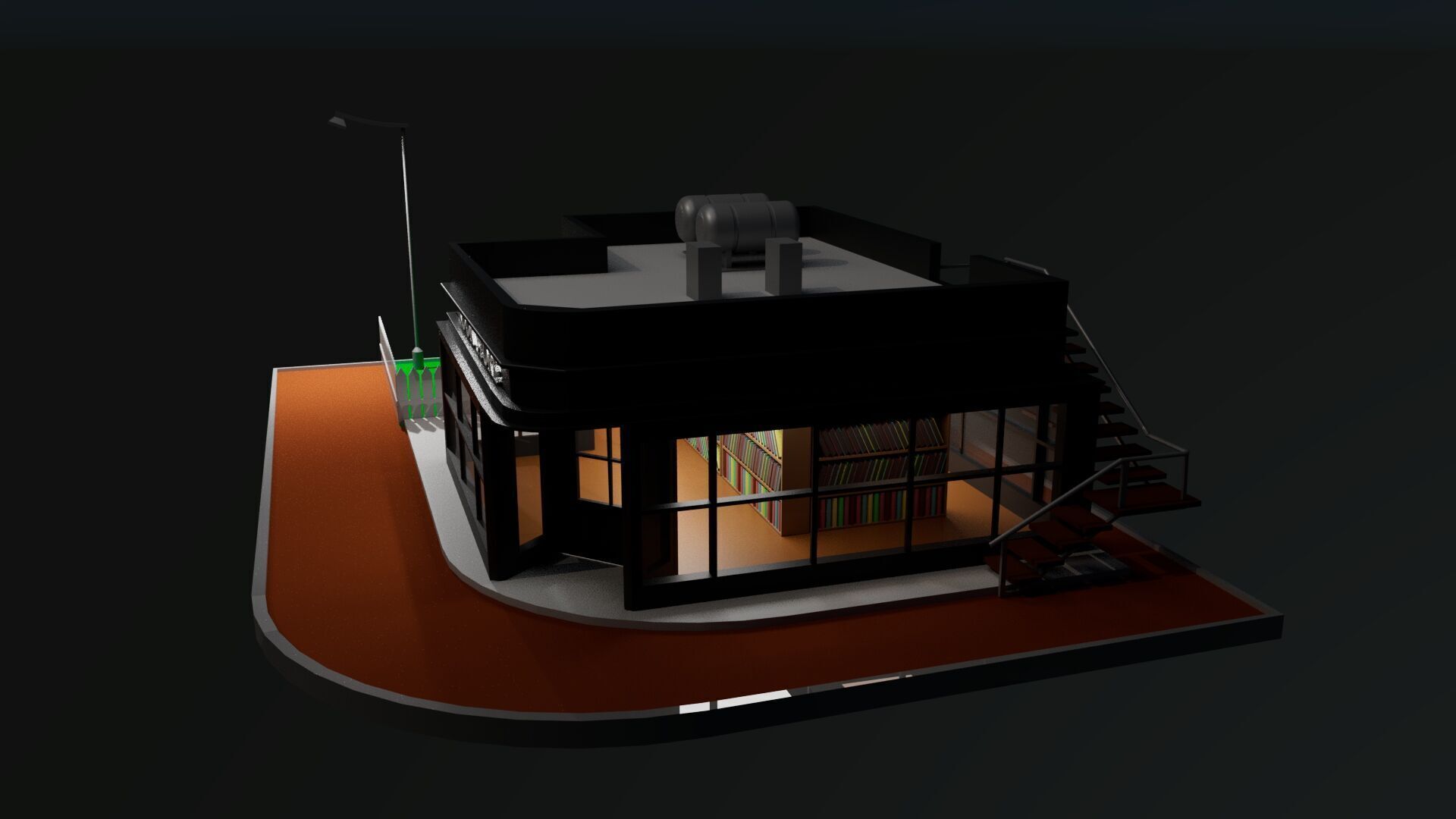 Low Poly Bookstore 3D Model  Modular  Game Ready  Free low-poly 3D model_2