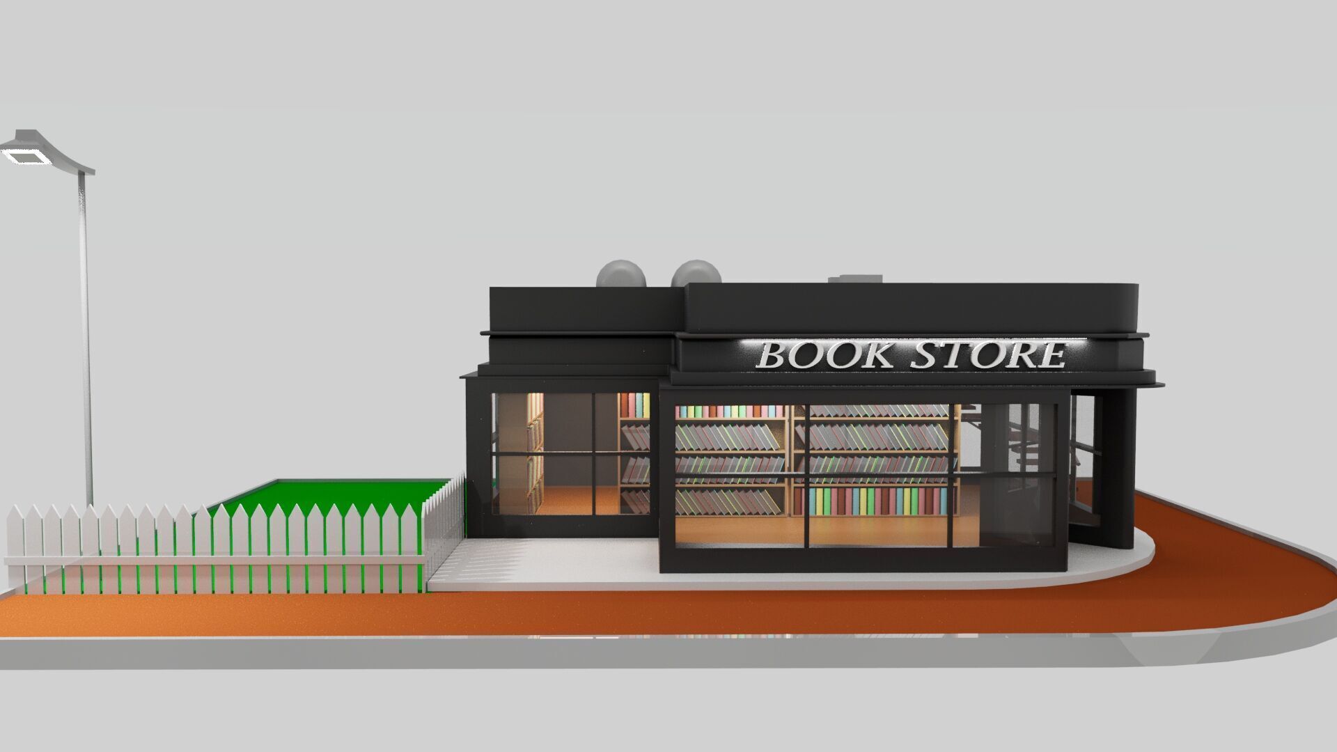Low Poly Bookstore 3D Model  Modular  Game Ready  Free low-poly 3D model_4