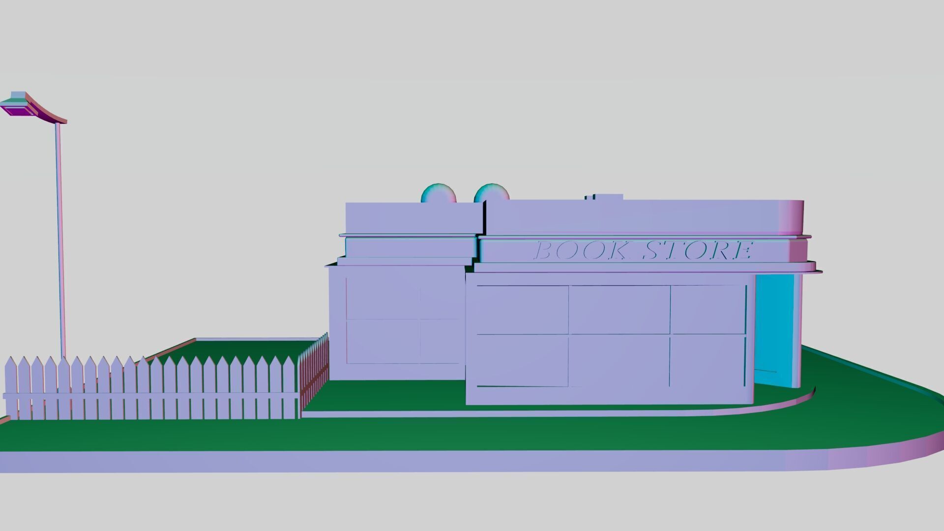 Low Poly Bookstore 3D Model  Modular  Game Ready  Free low-poly 3D model_5