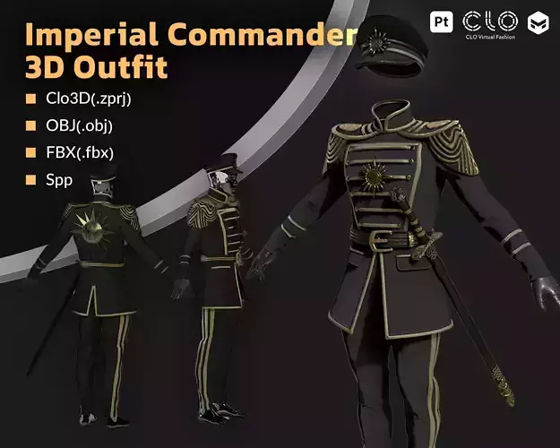 Imperial Commander Outfit   High-Quality 3D Model