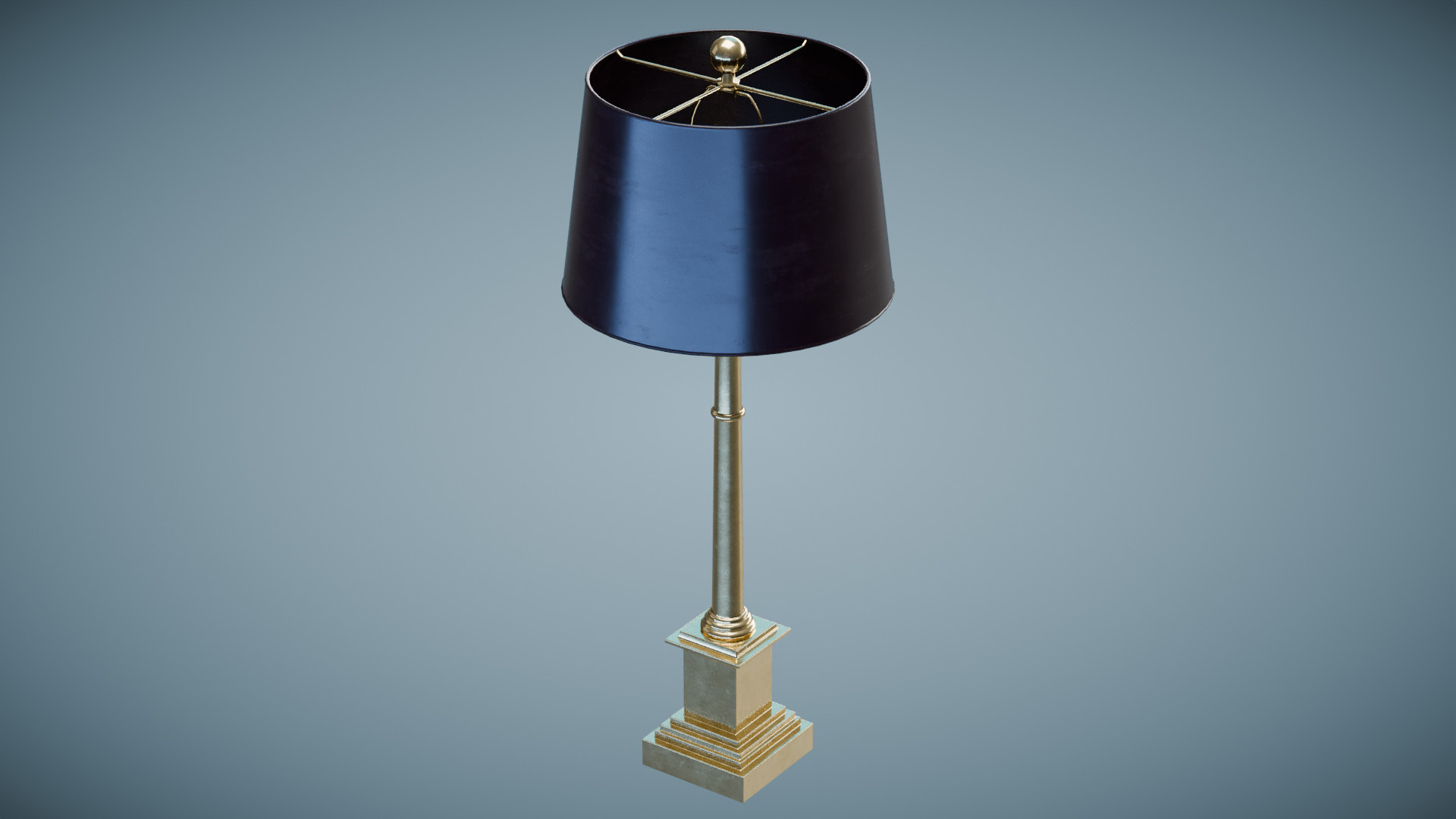 Brass Table Lamp Low-poly 3D model_5