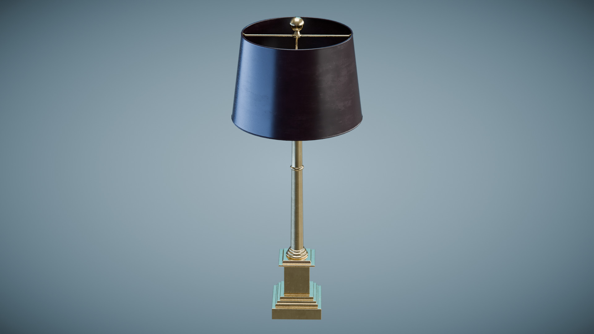 Brass Table Lamp Low-poly 3D model_2