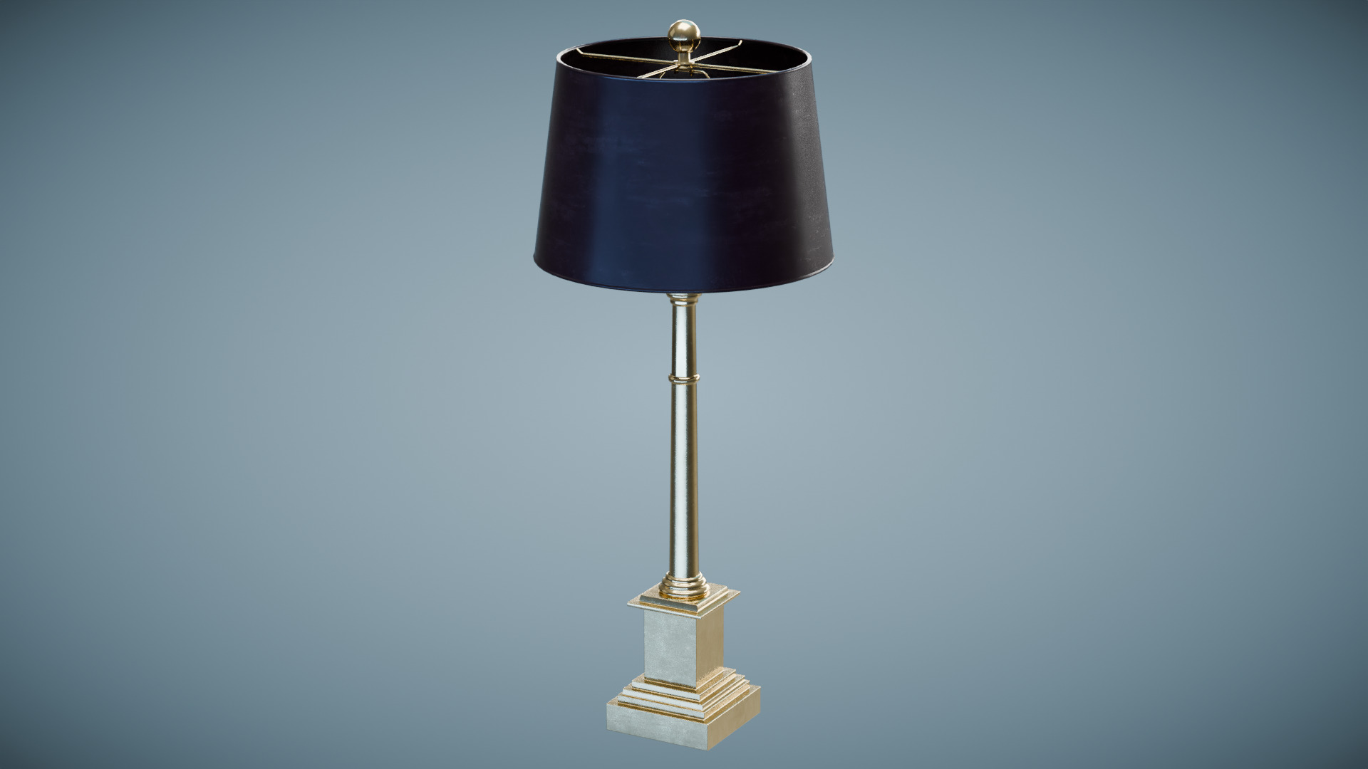 Brass Table Lamp Low-poly 3D model_4