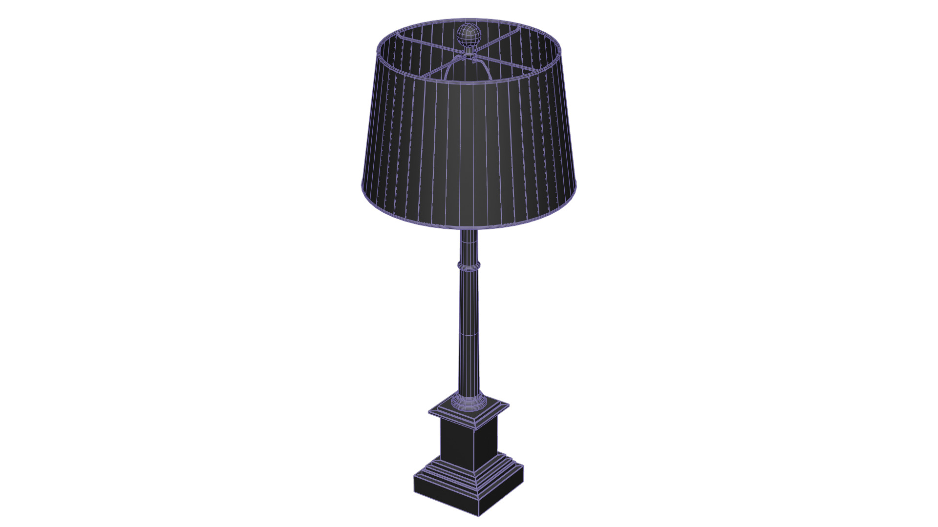 Brass Table Lamp Low-poly 3D model_14