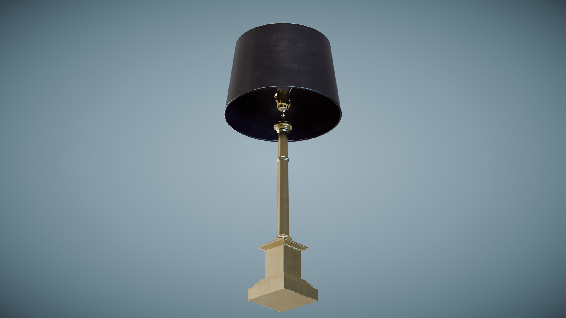 Brass Table Lamp Low-poly 3D model_6