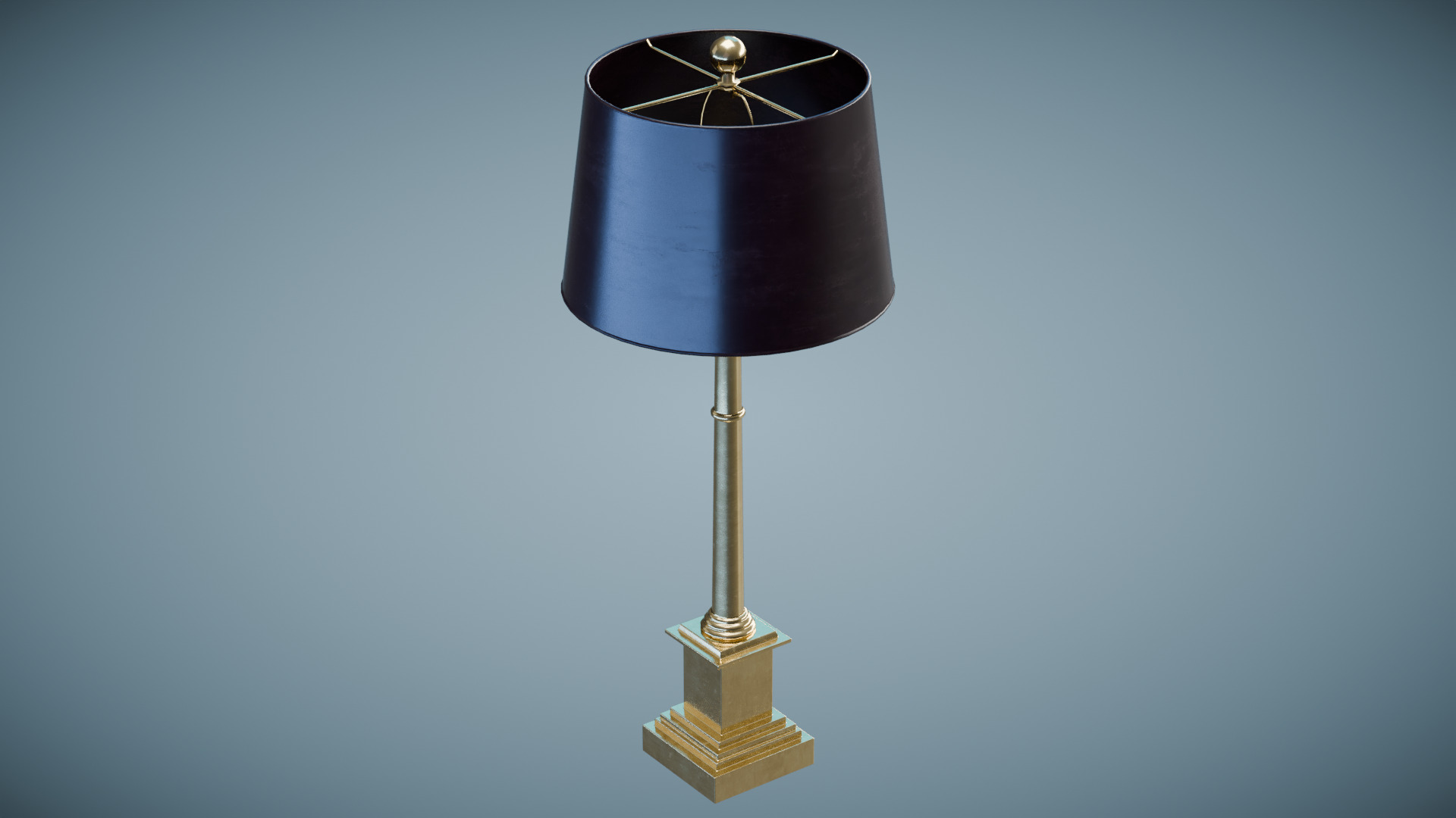 Brass Table Lamp Low-poly 3D model_3