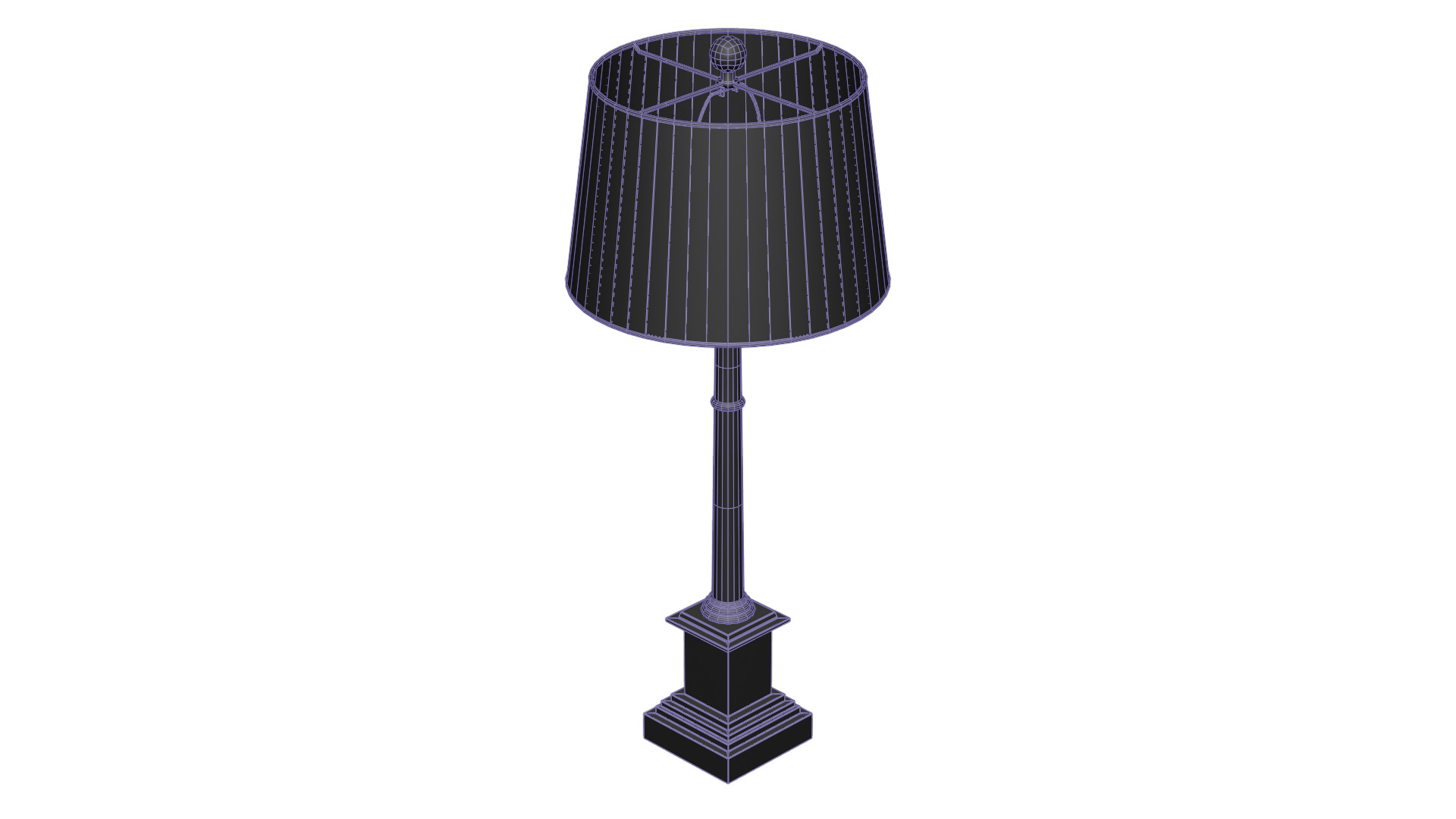 Brass Table Lamp Low-poly 3D model_10