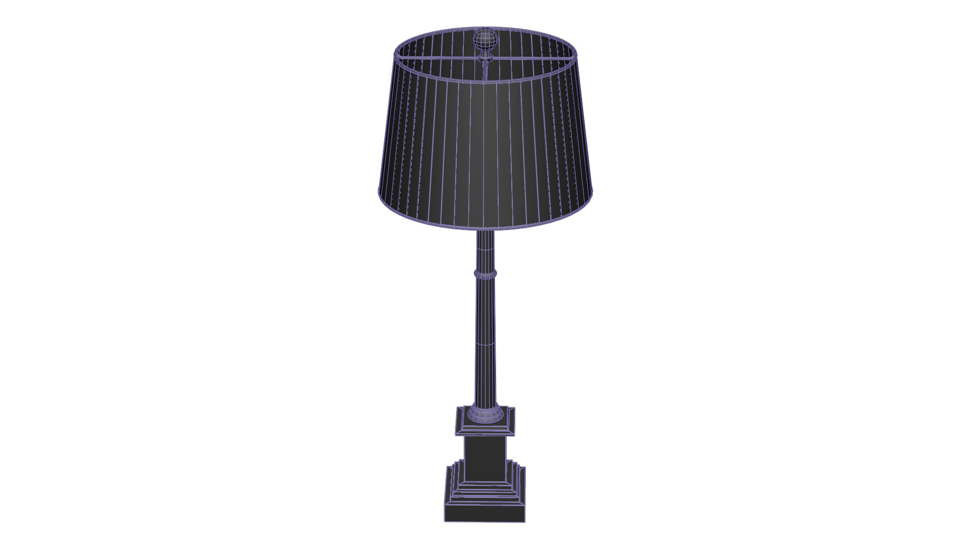 Brass Table Lamp Low-poly 3D model_11