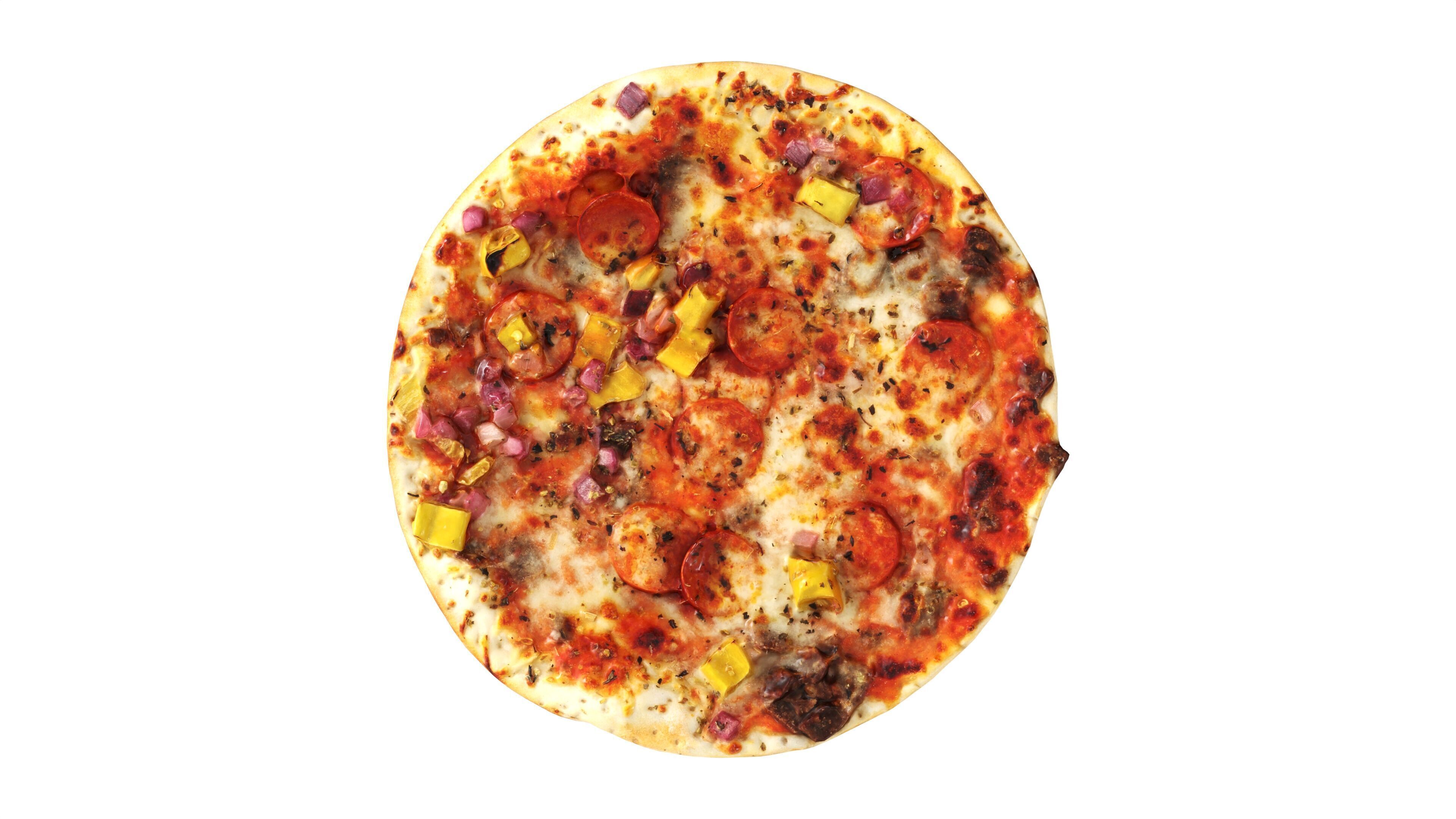 Pizza with meat Low-poly 3D model_5