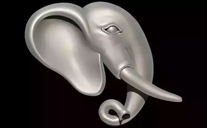 Elephant Brooch 3D Model