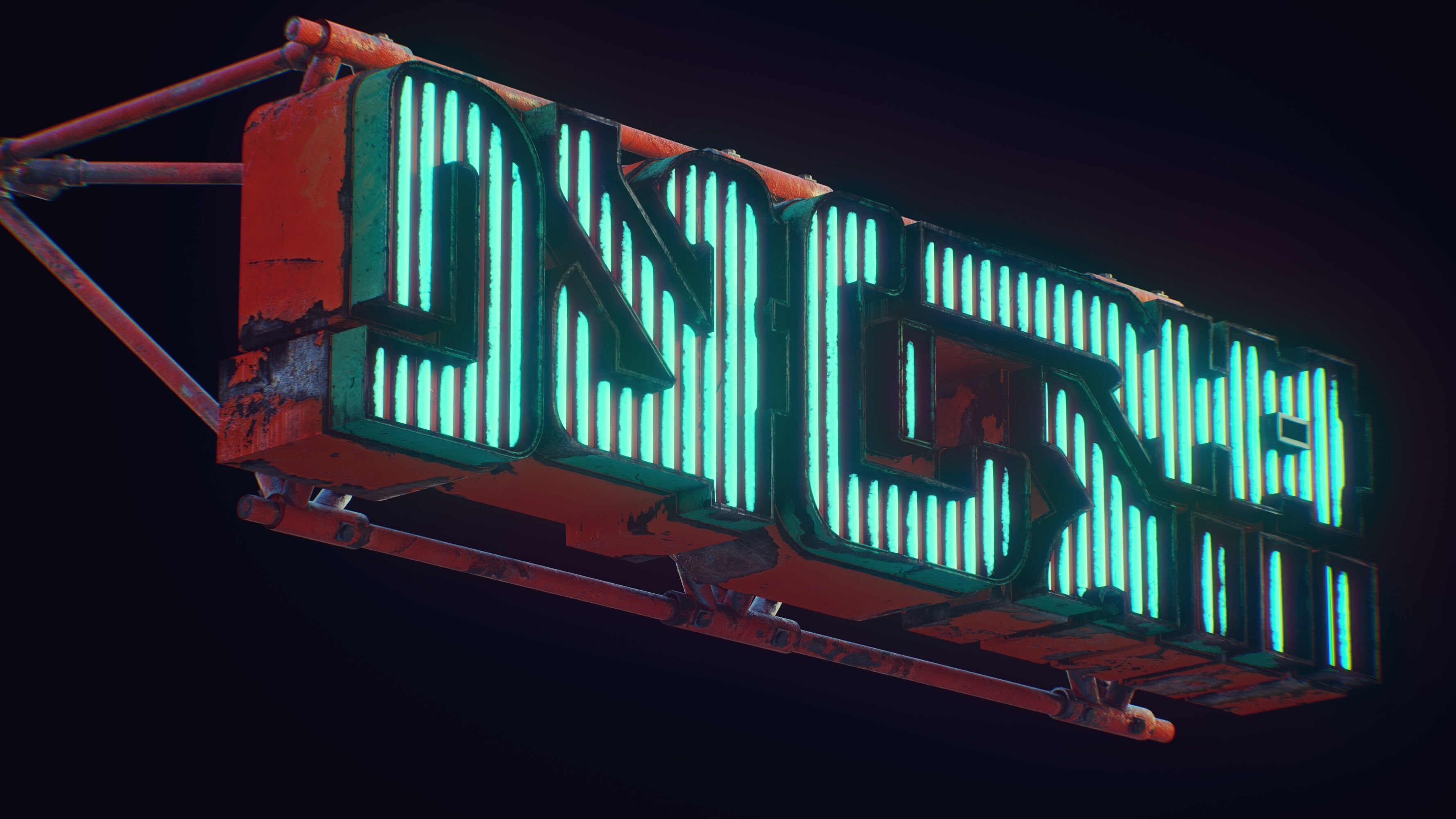 Retro Cyberpunk Neon Pack Low-poly 3D model_14
