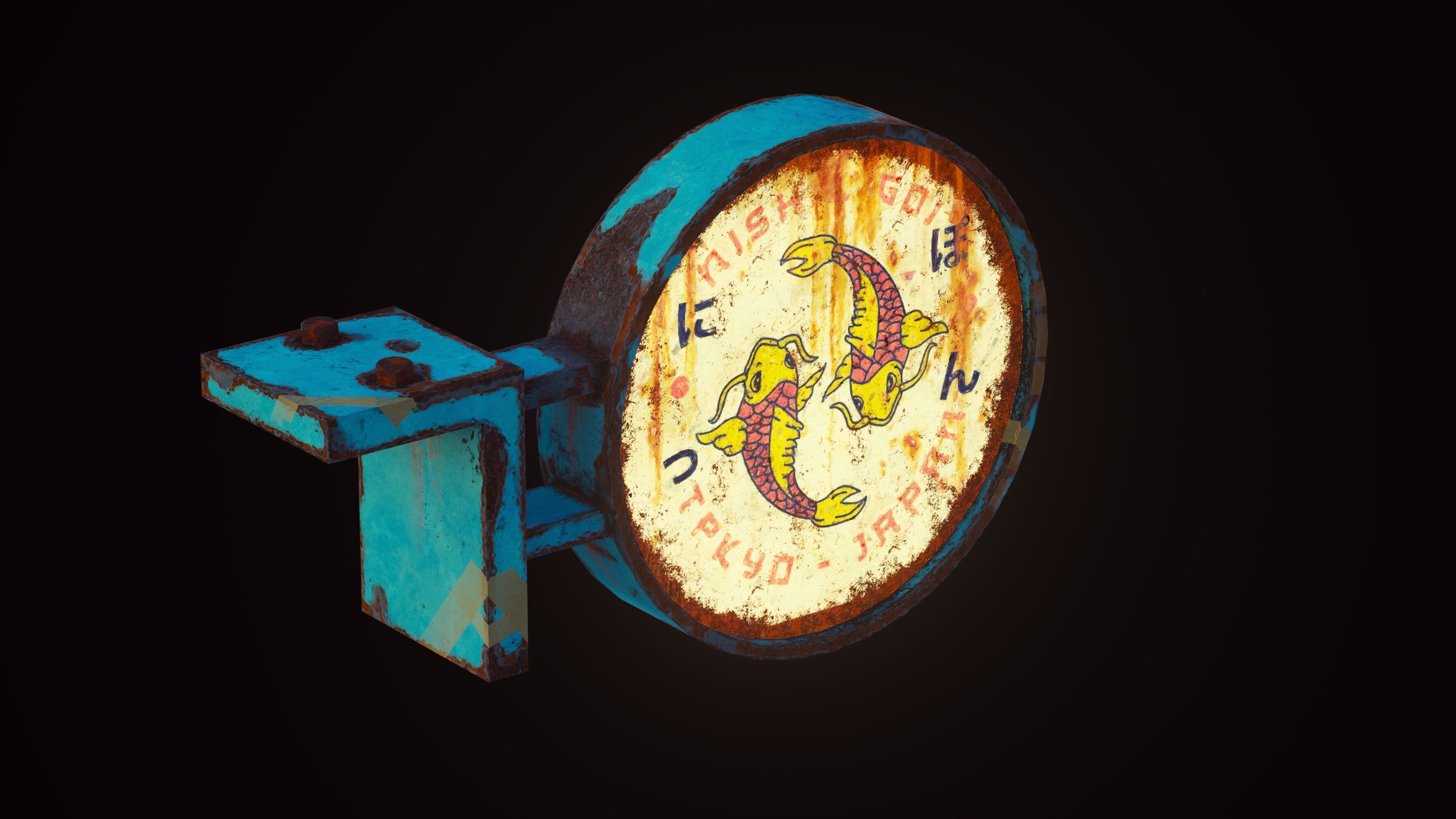 Retro Cyberpunk Neon Pack Low-poly 3D model_12