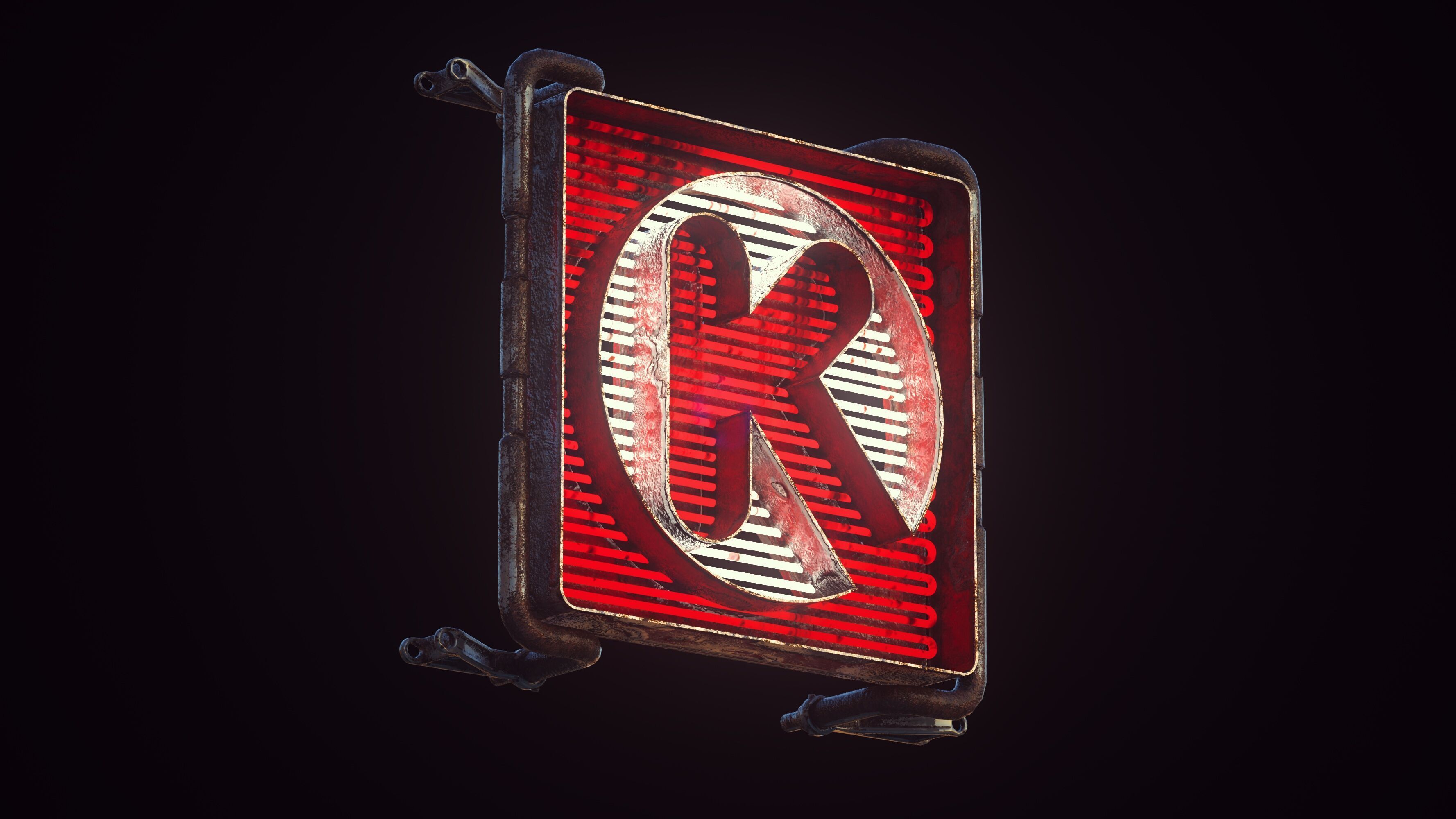 Retro Cyberpunk Neon Pack Low-poly 3D model_7