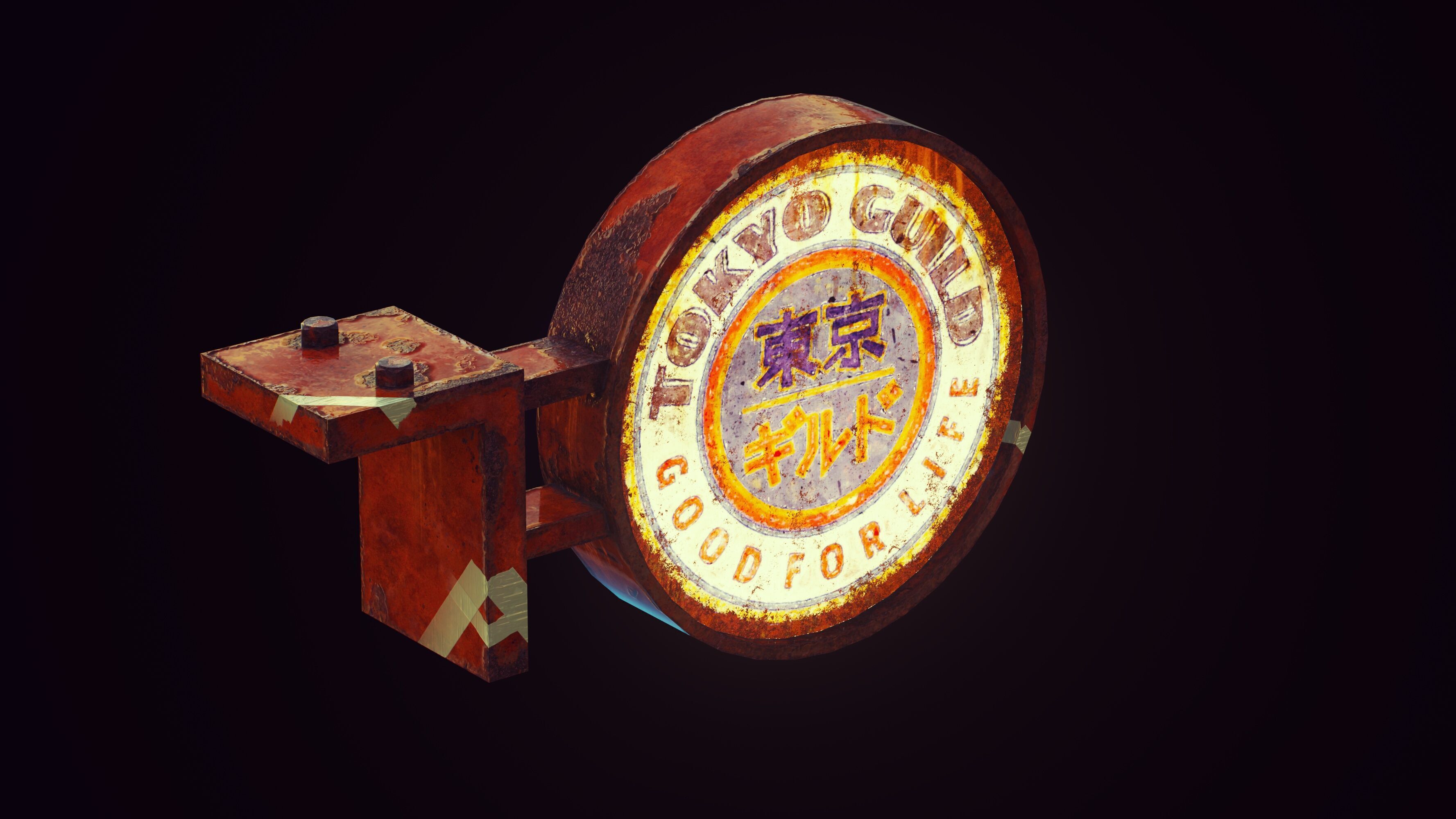 Retro Cyberpunk Neon Pack Low-poly 3D model_13