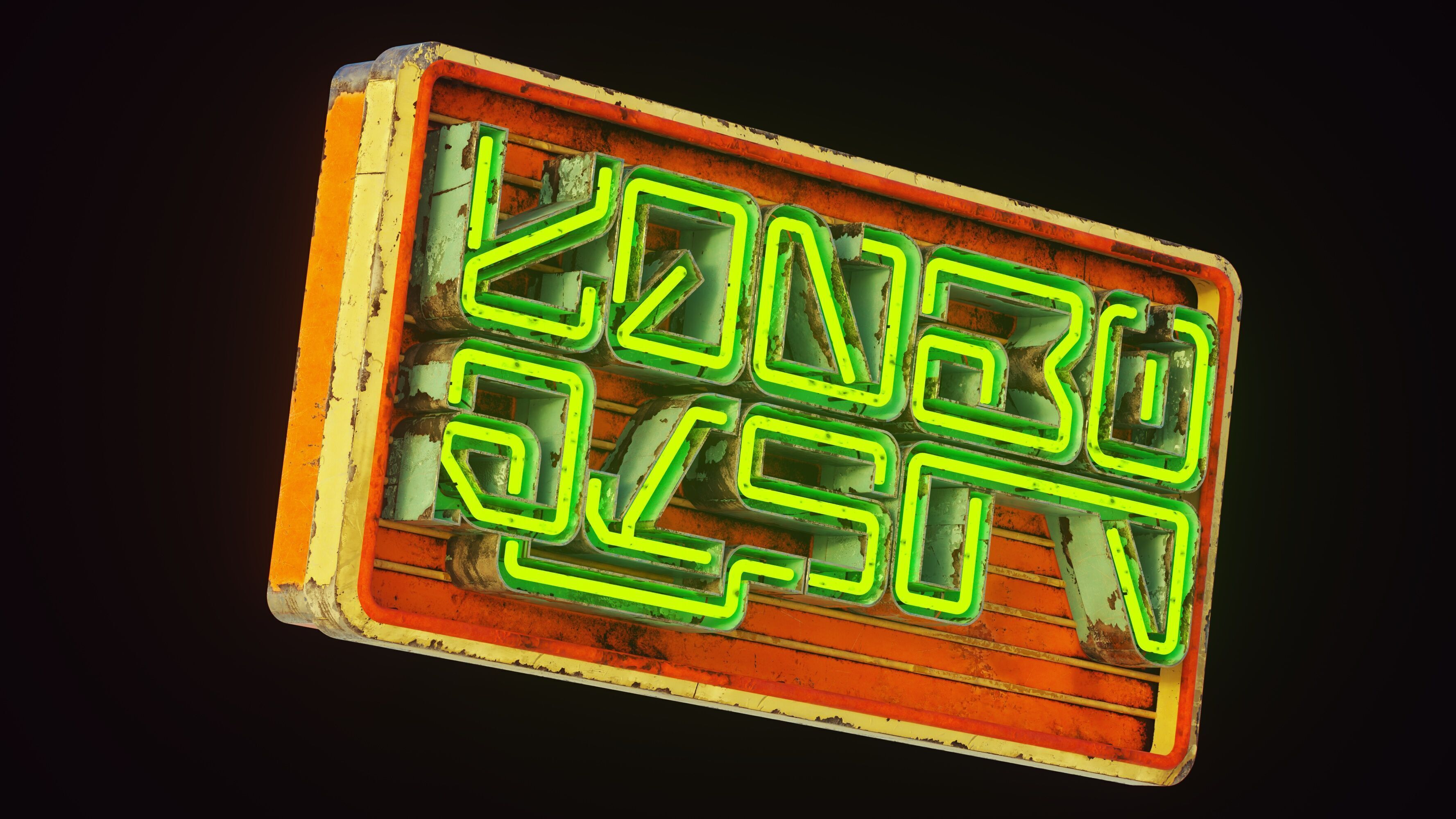 Retro Cyberpunk Neon Pack Low-poly 3D model_16