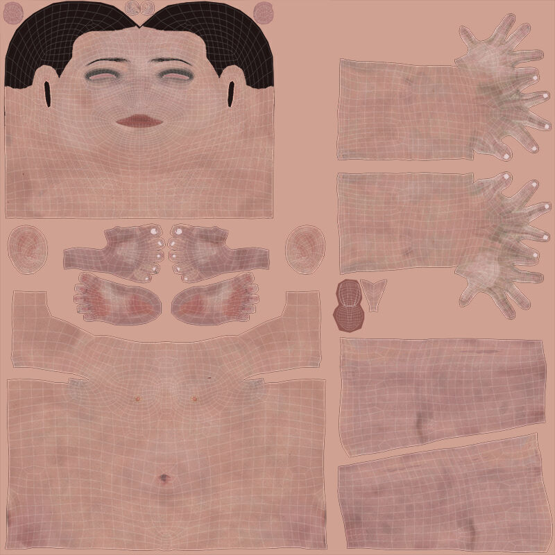 Female Base Model Rig Low-poly 3D model_30