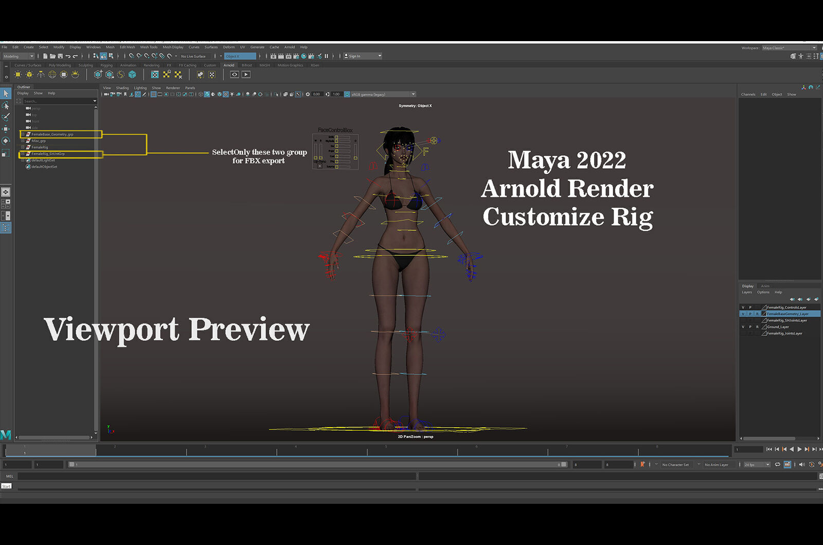 Female Base Model Rig Low-poly 3D model_24