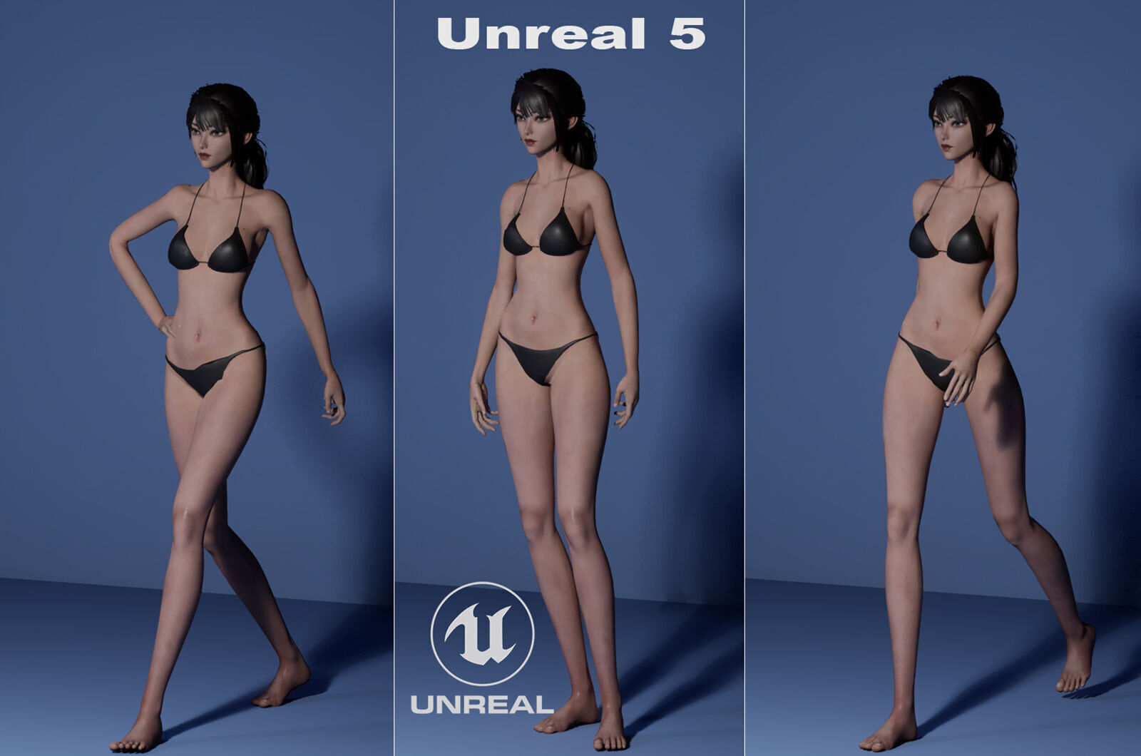 Female Base Model Rig Low-poly 3D model_20