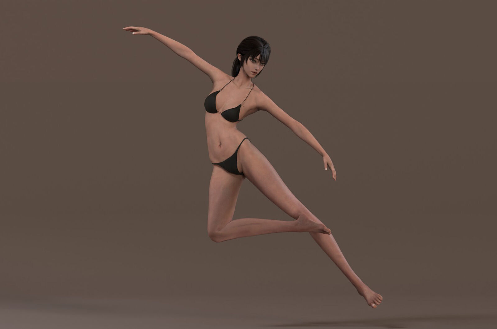 Female Base Model Rig Low-poly 3D model_7