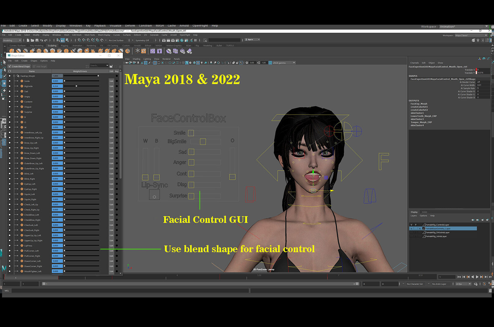 Female Base Model Rig Low-poly 3D model_27