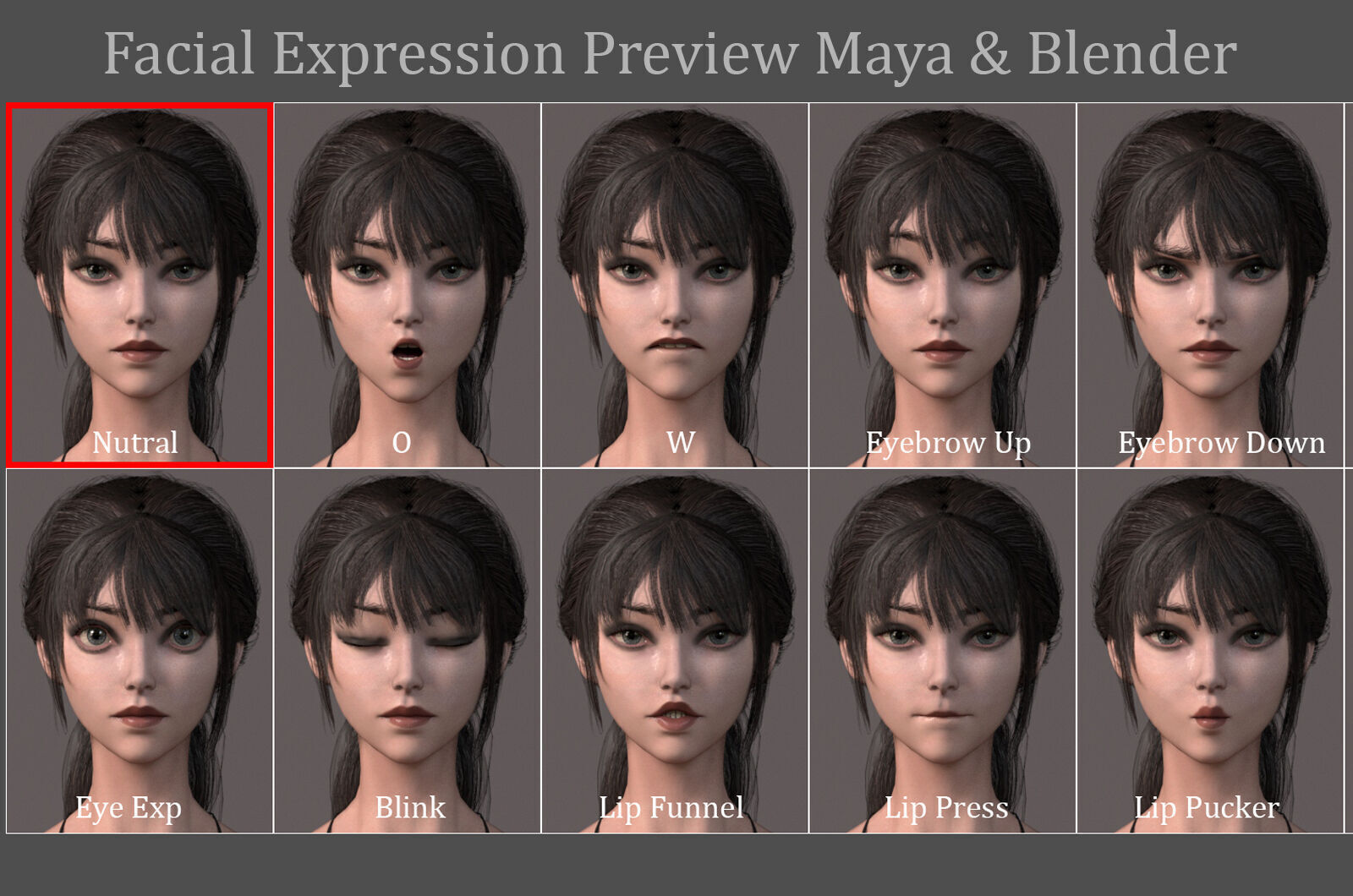 Female Base Model Rig Low-poly 3D model_17