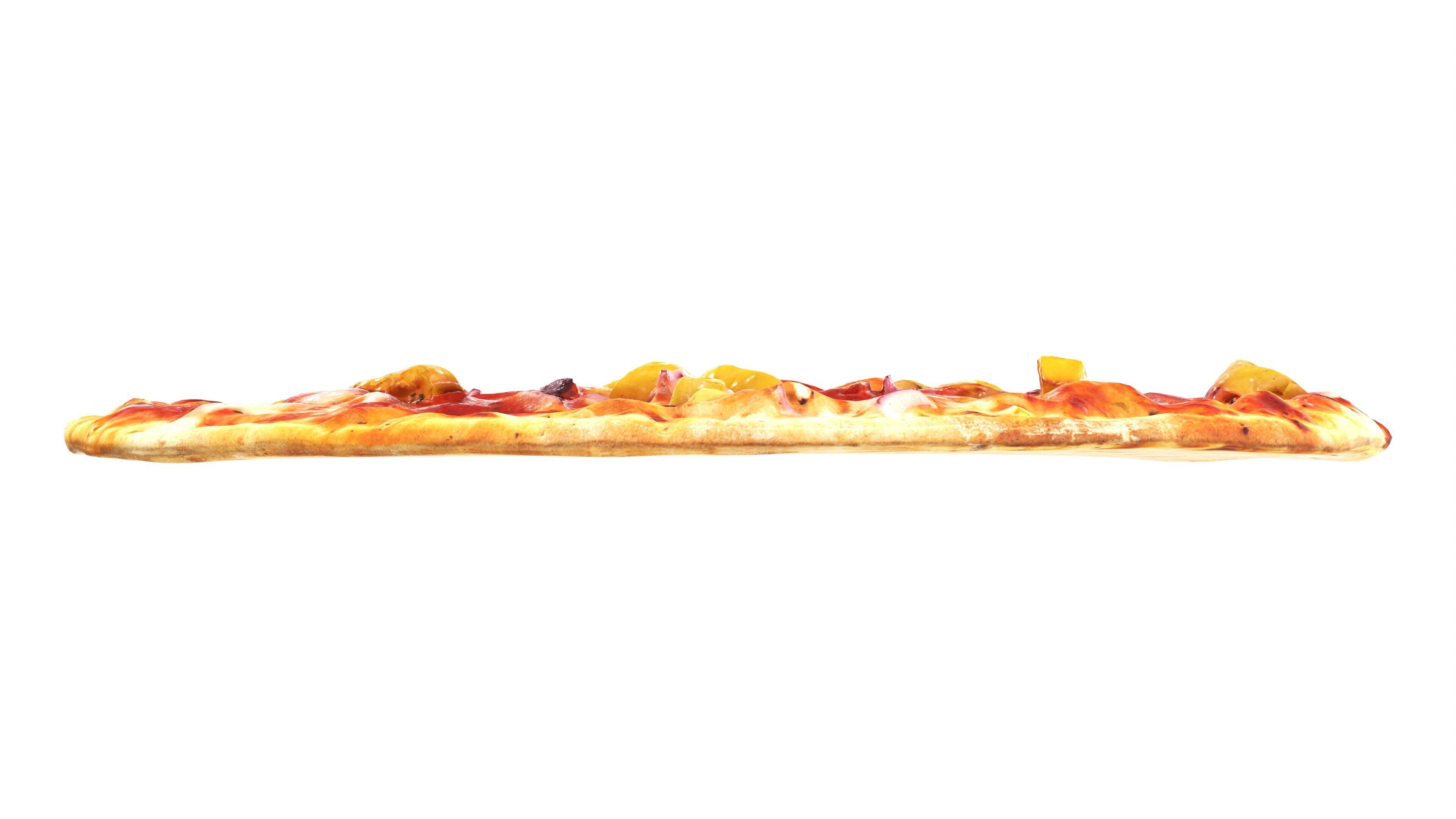 Pizza with salami and jalapeno Low-poly 3D model_4