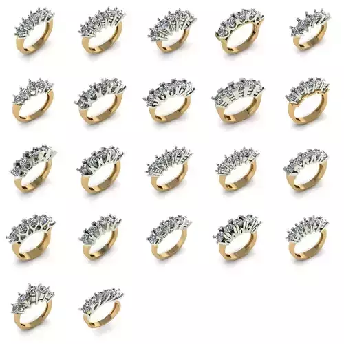 21 Five Stones Ring 3dm  STL print Ready