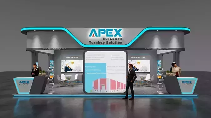 Exhibition Stand 10x5 3Sides D2V1 3D model 3D model