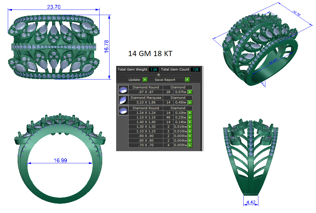 Women Ring Render 3dm STL OBJ FBX Details 3D print model_1