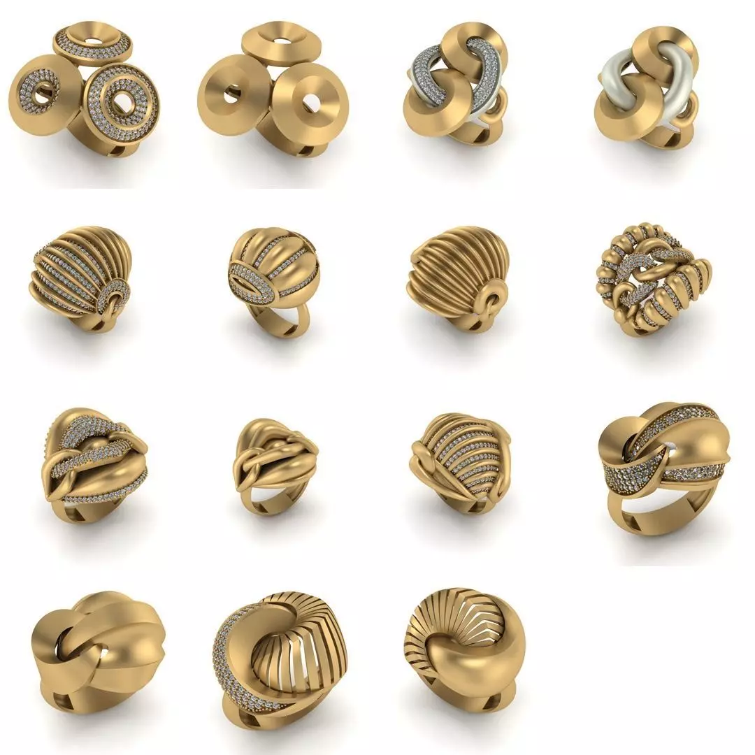 15 Fantasy Ring 3dm  STL print Ready 3D print model_0