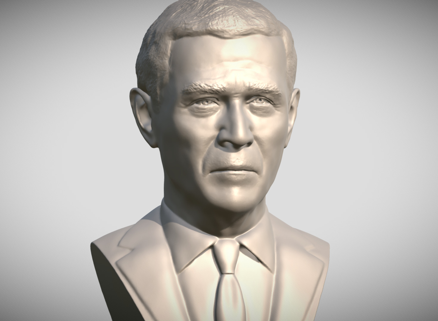 George W Bush bust 3D print model_1