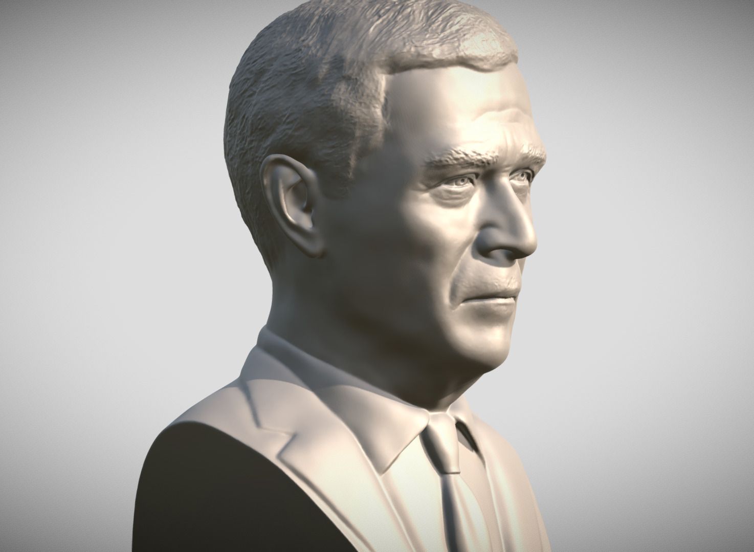George W Bush bust 3D print model_3