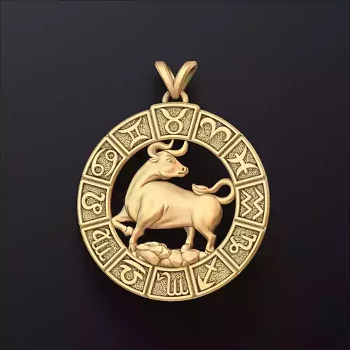 Horoscope Taurus Pendant v2 3D print model